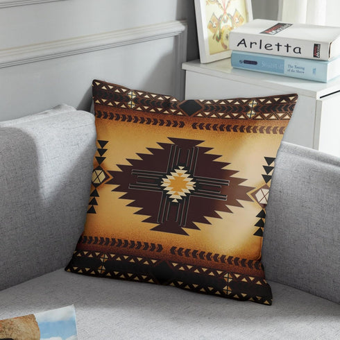 Emvency Throw Pillow Cover, Santa Fe Creams South Western Decorative Pillow Case, Home Decor Square 18 x 18 Inch