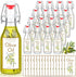 Havawish 16 Pcs 8 oz Homemade Olive Oil Swing Top Glass Bottles Clear