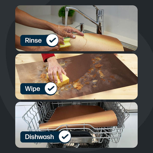 Cooks Innovations Non-Stick Oven Protector Mat - 2 Heavy Duty Nonstick Rack Liners for Convection, Electric, Gas &