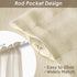 Melodieux Beige Semi Sheer Curtains, 63 Inch Length for Bedroom Living Room, 2 Panels, Light Filtering Home Office