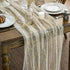 Artoid Mode Beige Gold Gauze Table Runner 120 Inch 10FT, Glitter Metallic
