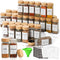 Homerove 36 Pack 4 oz Glass Spice Jars with Bamboo Lids, Empty Square