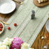 13x72 Inch Artoid Mode Sage Green Rustic Cotton Linen Table Runner, Seasonal Embroidered Hollow Kitchen Dining Table