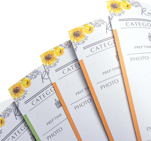OUTSHINE 6x9 Sunflower Hardcover Recipe Binder: Blank Recipe Book for Your Own Recipes