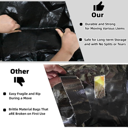 91L Heavy Duty Storage Bags for Clothes, Extra Large Moving Bags with Reinforced Handle for Organizing Bedding, Toys