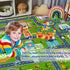 31''x47'' Kids Road Car Rug, Playroom Rugs City Road Race Track Rugs for Playing Cars Toys, Kids Car Rug Play Mat Road