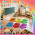 AKAIXI 6pcs 14X17 Inch Crayon Carpet Seats for Classroom Colorful Floor Mat Small Crayon Classroom Rug Non Slip Floor