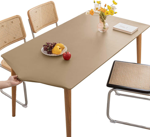 PU Stretch Fitted Rectangle Tablecloth with Elastic Edge 28 x 47 Inch