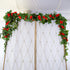 Syhood Artificial Rose Garlands, 14.4 ft Red Flower Vine for Wedding Arch Ceremony Home Garden Decorations
