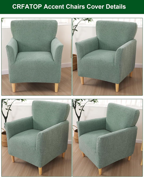 1 Sofa,29 CRFATOP Stretch Piece Chair Covers with Arms Jacquard Accent Chair Cover Armchair Flower Soft Banquet