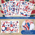 138Pcs Patriotic Window Clings 4th of July Gnome American Flag Firework Window Decals Red Blue Star Stripe Double-Sided Prints PVC Stickers for Independence Day Party Glass Mirror Decor