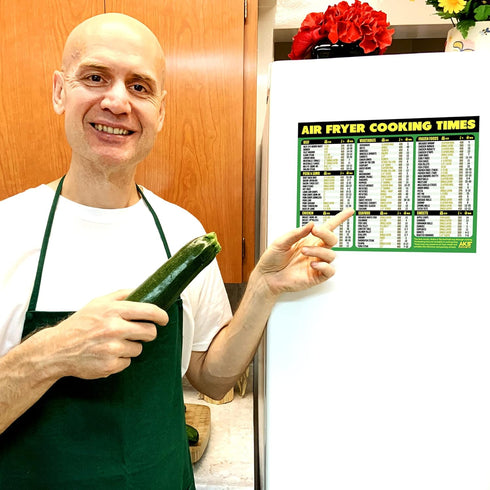 Air Fryer Cooking Times Magnetic Cheat Sheet, Extra Large 11” x 8.5” Quick Reference Guide for Airfry Foods