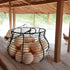 LINCOUNTRY. Countertop Farmhouse Wire Egg Baskets for Gathering Fresh Egg With Handle, Round Metal Chicken Egg