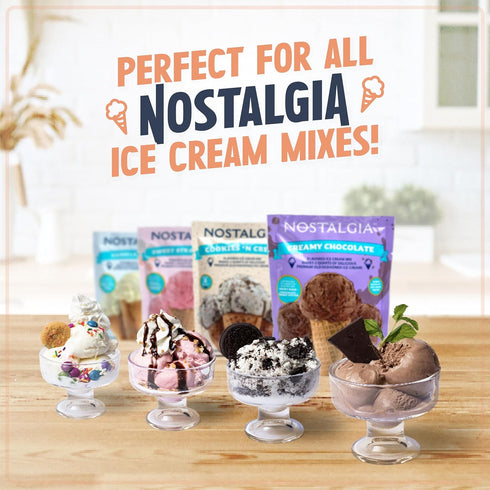 Nostalgia Electric Ice Cream Maker, Parlor Style, Old Fashioned Soft Serve Machine, 4 Quart