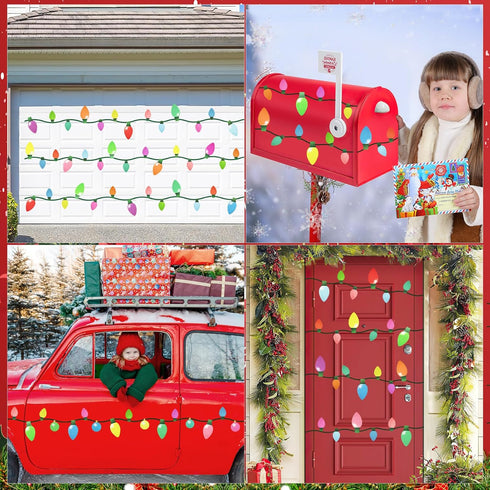 MORCART 80PCS Reflective Christmas Car Magnets Set for Refrigerator, Garage, Mailbox Decor