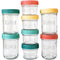 Mason Bottle Breast Milk Storage Glass (4oz & 8oz, 8-Pack) - Reusable Airtight Stackable Baby Food Jars with Lids