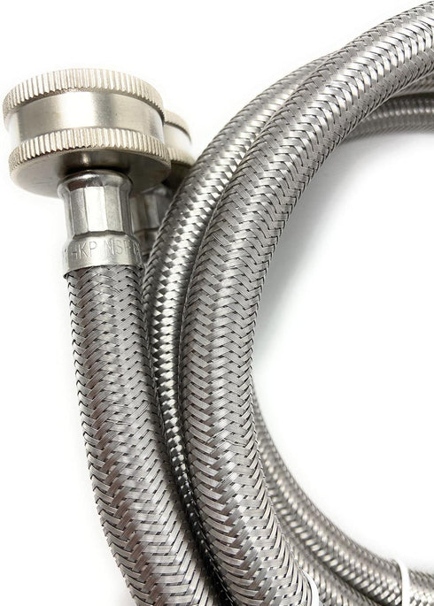 Premium Stainless Steel 6ft Washing Machine Hoses Burst Proof Leak Proof 2 Pack for Hot Cold Water