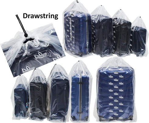 Set 4 Dust Cover Big Plastic Drawstring Bags Multi-Purpose for Storage and Keeping Luggage, Big Dolls, Blankets