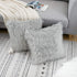 WLNUI Set of 2 Light Grey Decorative Pillow Covers, Luxury Merino Style Faux Fur Fluffy Cushion Case