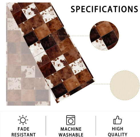 Decor(13x72 inch) Cowhide Table Runner,Dining Decor for Kitchen Coffee Table Family Dinners Holiday Parties Wedding
