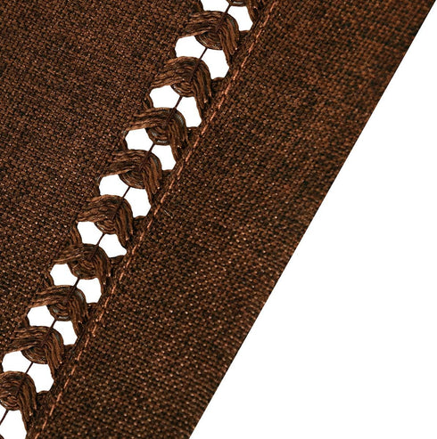 Grelucgo Small Short Hemstitch Table Runner – Chocolate Brown Dresser Scarf, Solid Color (14 x 48 inch)