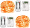 Twinkle Star 2 Pack Orange Halloween Fairy Lights, 66 ft 200 LED String Lights with Remote Control Timer