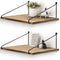 Afuly 12 Inch Deep Floating Shelves for Wall - Rustic Farmhouse Wall Mounted Hanging Shelf, Set of 2