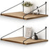 Afuly 12 Inch Deep Floating Shelves for Wall - Rustic Farmhouse Wall Mounted Hanging Shelf, Set of 2
