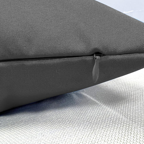 Outdoor Waterproof Throw Pillow Covers 18x18, Set of 2 Decorative Dark Gray Cushion Cases for Patio Furniture Decor