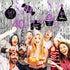 40th Birthday Decorations for Women, Purple Black Silver Foil Hanging Swirls for 40th Birthday Party