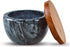 MarcZero Large Salt Box Spice Seasonings Keeper Pepper Container,Marble Base with Wooden