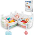3 Compartments Bath Toy Storage Corner Bath Toy Holder for Bathtub, Kids Tub Toys Organizer with Adhesive Hooks
