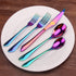 Rainbow Silverware Set - 20-Piece Stainless Steel Flatware Set with Round Edge, Service for 4, Dishwasher Safe