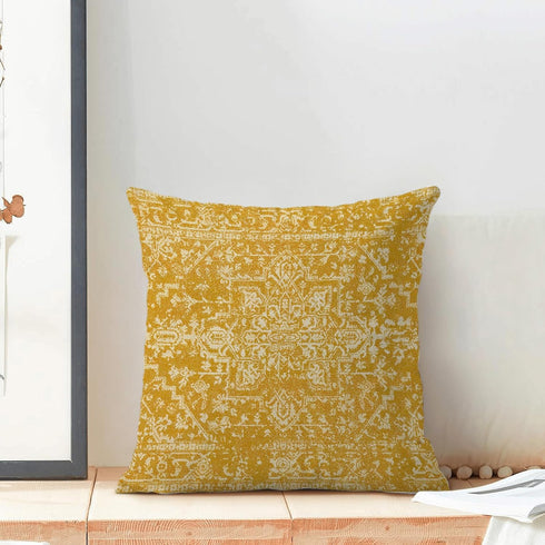 Boho Pillow Covers 20x20 Set of 2, Yellow Carpet Pattern Decorative Throw Pillows, Farmhouse Cushion Covers