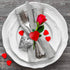 FEPITO 12Pcs Valentine's Day Heart Napkin Rings - Red Heart Napkin Holders for Table Decorations, Party, Wedding,