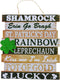 St. Patrick's Day Welcome Sign - Wall Hanging Decoration with Bonus Glitter Shimmers for Luck