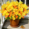 Uieke Artificial Fake Flowers, 6 Bundles Daisy Mums, UV Resistant Greenery Shrubs for Indoor Outdoor Home Decor (Orange