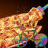 Stainless Steel Bicycle Pizza Cutter Wheel, Creative Pizza Knife with Pizza Shovel, Cool Kitchen Utensil (Rainbow)