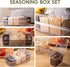 XJMWXHFC 4 Clear Seasoning Box, Pieces Seasoning Rack Spice Pots, Storage Container Condiment Jars Acrylic Seasoning