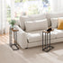 Set 2, Simple Trending C Shaped Side Table, End Table of Sofa Couch Table TV Tray for Living Room, Small Space, Rustic