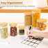 20 Pack 10 oz Set, TBWIND Square Glass Spice Jars with Lids and Labels Airtight Small Spice Containers Clear Glass