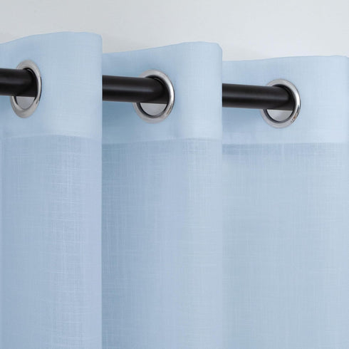 Grommet 108 inches 2 Set 108 inch Linen Curtains Long Panels for Living Room Sliding Glass Door Back Tab Pocket Semi