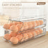 theaoo Egg Holder for Fridge, Automatic Rolling Egg Container, Clear Plastic Egg Dispenser, Stackable Eggs Organizer