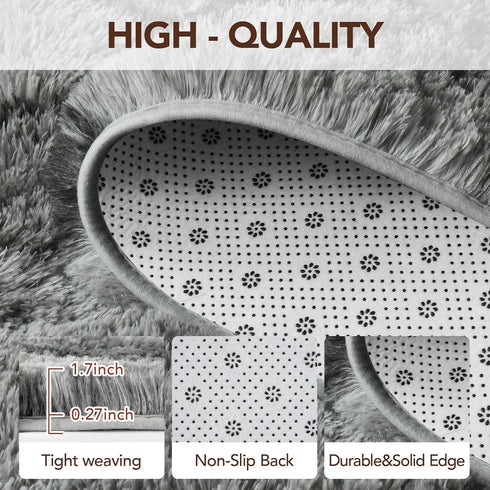 5x8 FinRec Area Rugs for Bedroom Living Room, Feet Fluffy Shaggy Rug, Non-Slip Soft Shag Rug for Nursery Kids Room Dorm