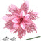 Christmas Poinsettia Artificial Flowers, 12 Pcs Glitter Picks for Wreaths Garland Decoration for Xmas