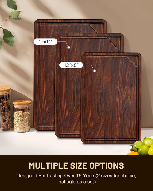 12x8"Butcher Black Walnut Cutting Board-Small block-with Juice Groove.Reversible Walnut cutting boards