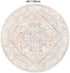 4ft LIVEBOX Pink Round Rug - Machine Washable Circle Rug for Living Room, Non-Shedding Vintage Circular Carpet Bedroom
