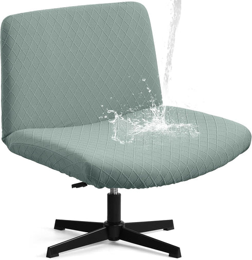 YISUN Waterproof Criss Cross Chair Cover, Stretch Jacquard Armless Chair Slipcover Washable