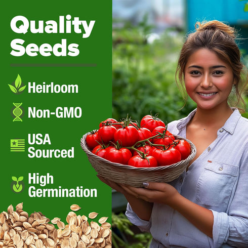 300+ Summer HOME GROWN Beefsteak Tomato Seeds Heirloom Non-GMO Seeds for Planting, High Germination, Indeterminate