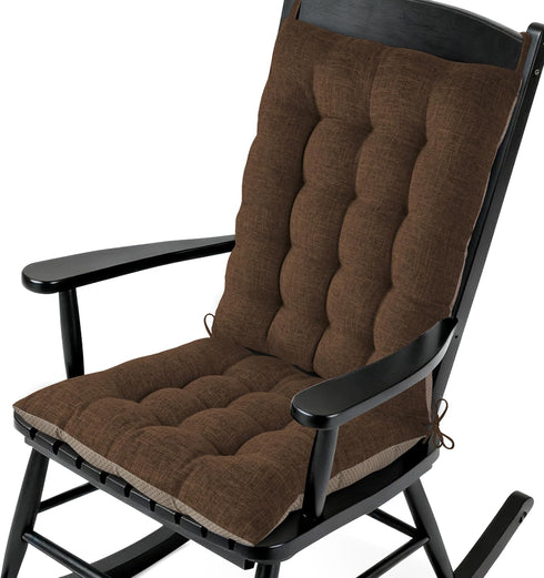 AddGrace Non-Slip Rocking Chair Cushion Extra Large Linen Thick Chair Pads Durable